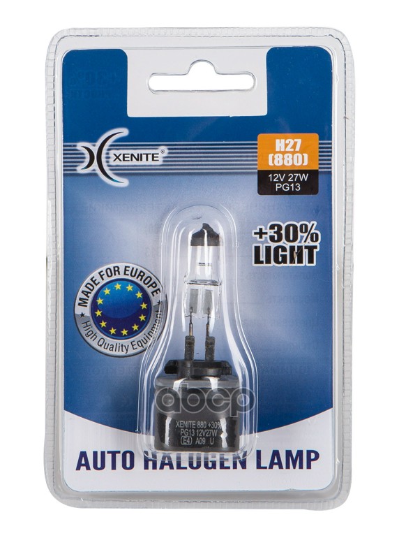 Лампа галогеновая головного света H27 880 PG13 3200K +30% 12V 27W Блистер 1шт Xenite арт. 1007082