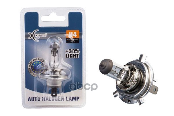 Лампа галогеновая головного света H4 P43t 3200K +30% 12V 60/55W Блистер 1шт Xenite арт. 1007089