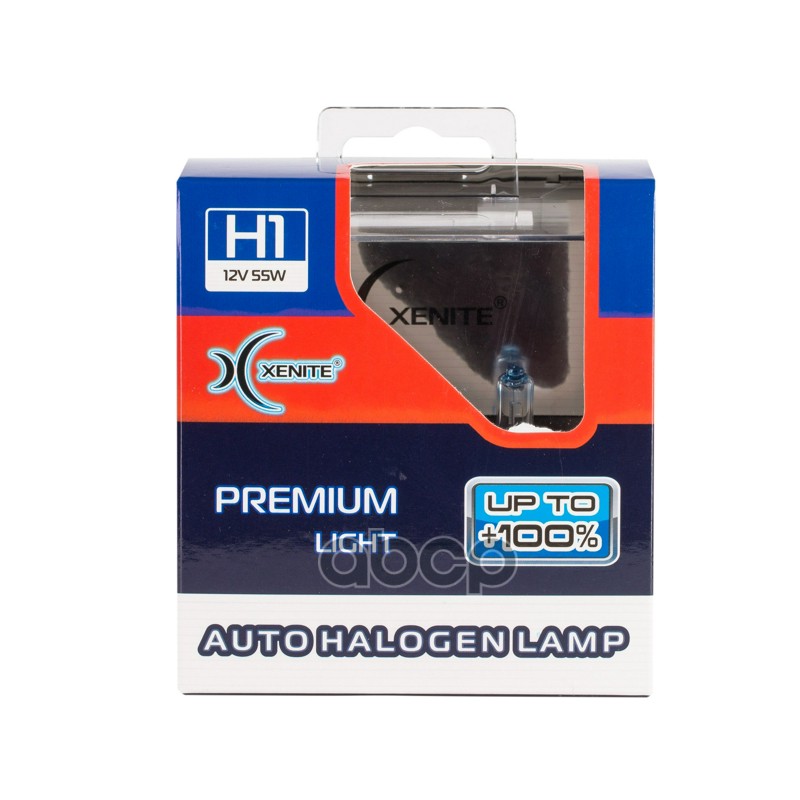 Лампа галогеновая головного света H1 P14.5s 3600K с 12V 55W Блистер 2шт Xenite арт. 1007121