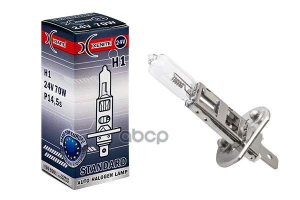 Лампа галогеновая головного света H1 P14.5s 3200K Standart 24V 70W картон 1шт Xenite арт. 1007128
