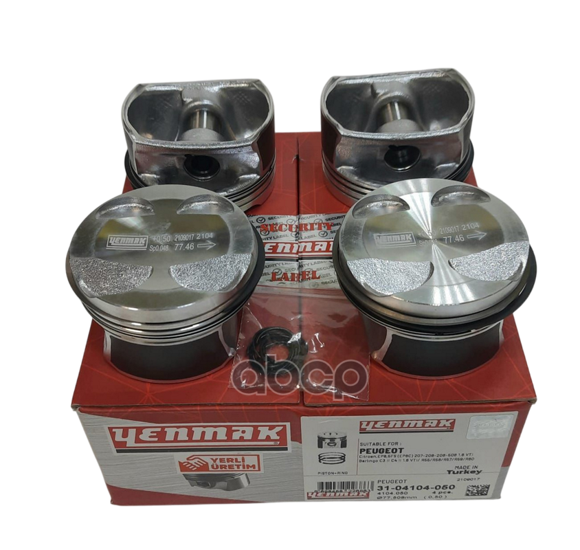 Поршень ДВС с кольцами Citroen. Peugeot 1.6 EP6 77 1.2x1.5x2.0 18.0x43.0 07 +0.50mm 3104104050 YENMAK арт. 3104104050