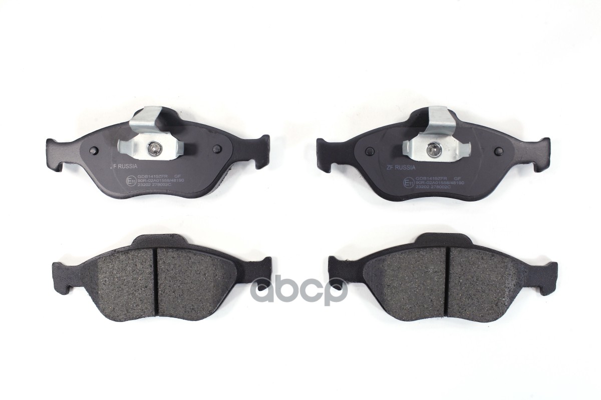 Колодки тормозные передние FORD FUSION (02>)/ MAZDA2 (03-06) ZF Russia арт. gdb1419zfr