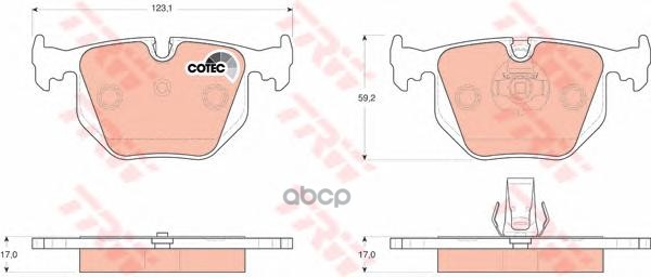 Колодки тормозные дисковые задние BMW X3 E83/X5 E53/3 E46 2.5/3.0/RANGE ROVER III 02- ZF Russia арт. GDB1530ZFR