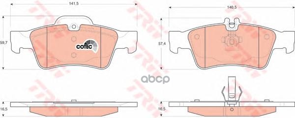 Колодки тормозные дисковые задние MB W211/W212/W220/W221/R230 ZF Russia арт. GDB1546ZFR