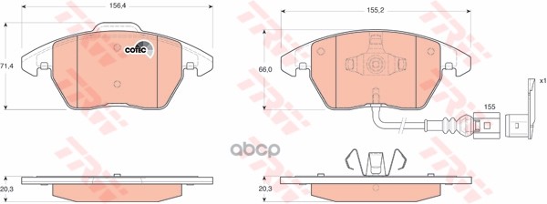 Колодки тормозные дисковые(аналог TRW GDB1550) GDB1550ZFR ZF Russia арт. GDB1550ZFR