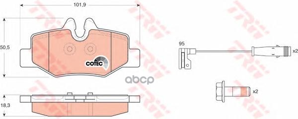 Колодки тормозные дисковые задние MERCEDES VIANO/VITO W639 03- ZF Russia арт. GDB1601ZFR