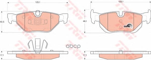 Колодки тормозные дисковые задние BMW: 1 (E81), 116 i, 118 d, 118 i, 120 d, 120 i, 123 d, 13 ZF Russia арт. GDB1626ZFR