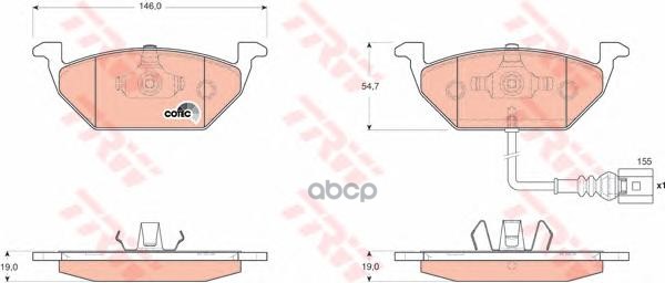 Колодки тормозные  дисковые передние AUDI A3 >03/VW G4/G5/SKODA OCTAVIA 1.4/1.6/1.9D ZF Russia арт. GDB1658ZFR