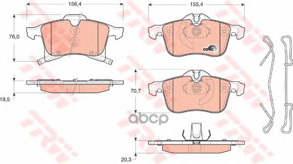 Колодки тормозные дисковые(аналог TRW GDB1668) GDB1668ZFR ZF Russia арт. GDB1668ZFR