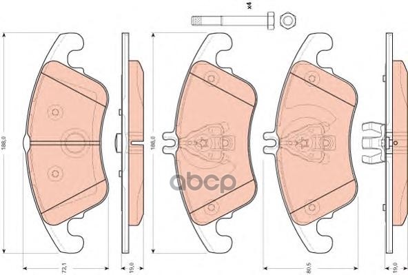 Колодки тормозные дисковые передние MB: C-CLASS (W204), C 180 CGI (204.031), C 200 (20 ZF Russia арт. GDB1737ZFR