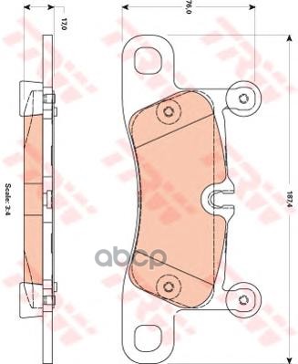 Колодки тормозные дисковые задние VW TOUAREG 3.0-4.2 10-/PORSCHE CAYENNE 3.0-4.8 10- ZF Russia арт. GDB1875ZFR