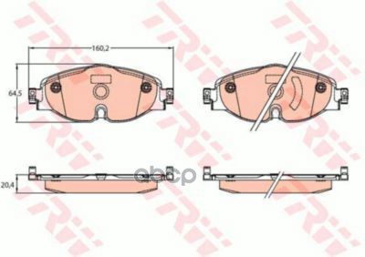 Колодки тормозные передние VW GOLF 15-/PASSAT 15-/TIGUAN 16- ZF Russia арт. gdb2143zfr