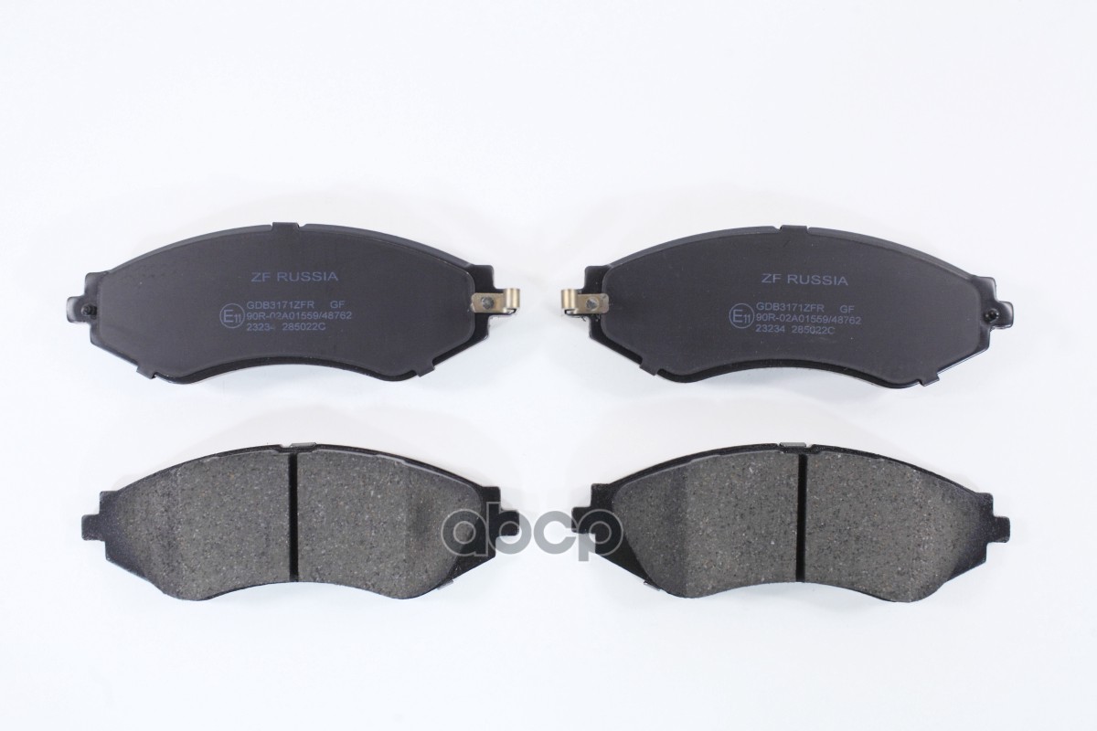 Колодки тормозные дисковые передние CHEVROLET: OPTRA (1J), 1.6, 1.8, REZZO MPV (U100), 1.6, 2.0 ZF Russia арт. GDB3171ZFR