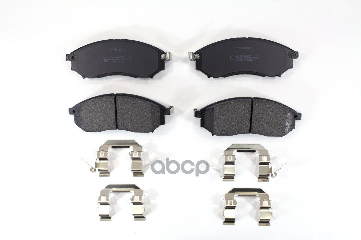 Колодки тормозные дисковые передние NISSAN MURANO/PATHFINDER/QASHQAI/RENAULT KOLEOS ZF Russia арт. GDB3392ZFR