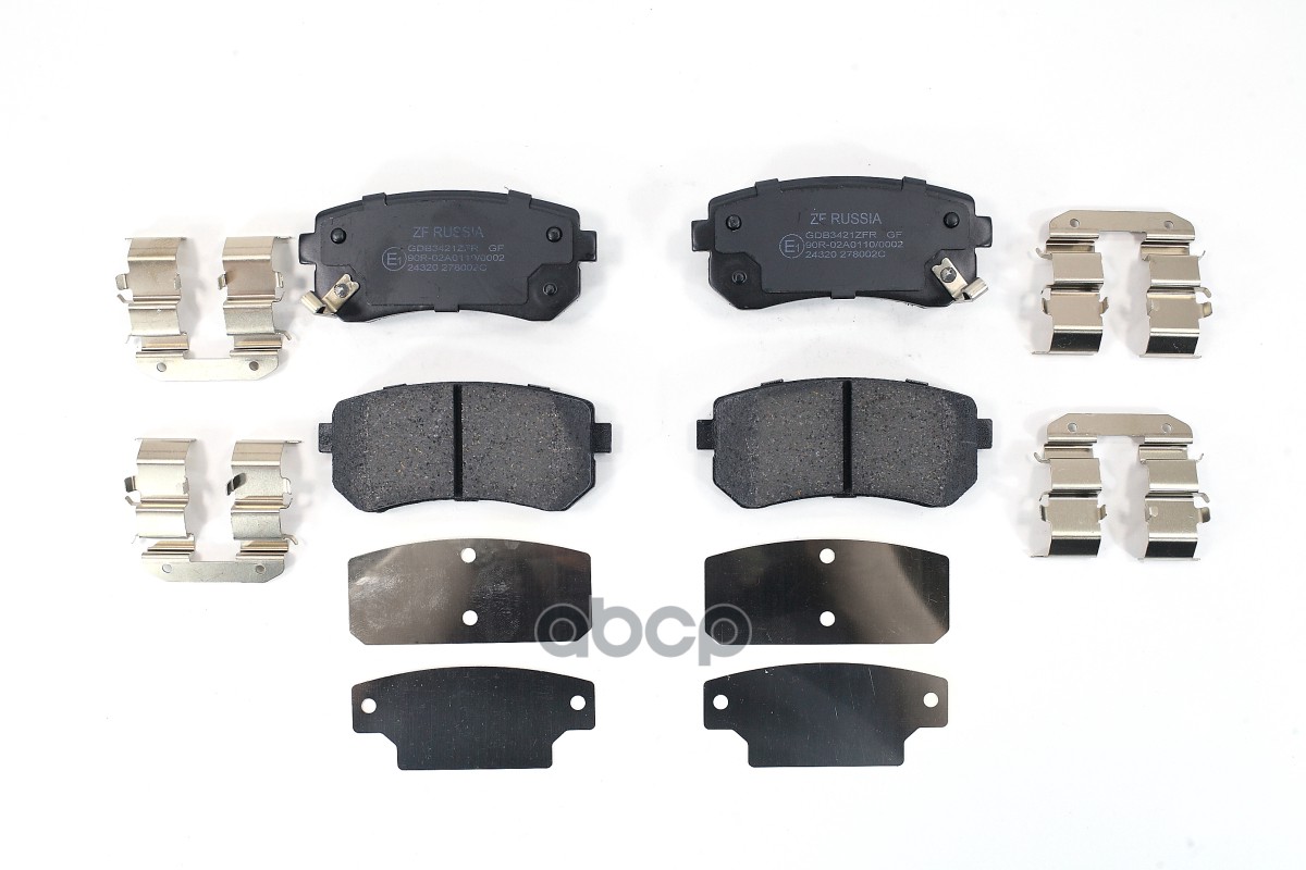Колодки тормозные задние дисковые KIA CEED/RIO/SPORTAGE/HYUNDAI ACCENT/I20/I30/IX35 ZF Russia арт. gdb3421zfr