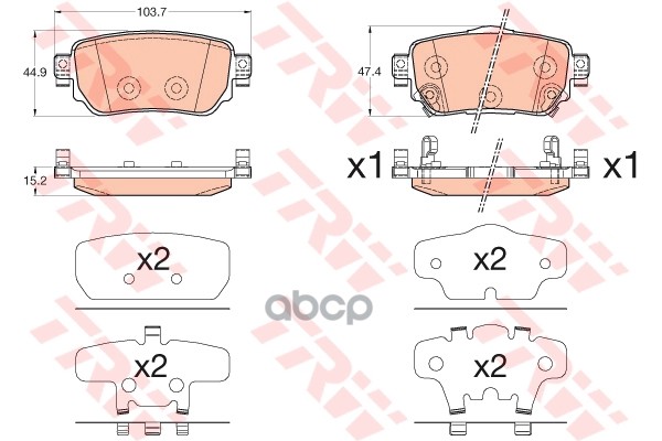 Колодки тормозные дисковые задние NISSAN QASHQAI/X-TRAIL 14- ZF Russia арт. GDB3617ZFR