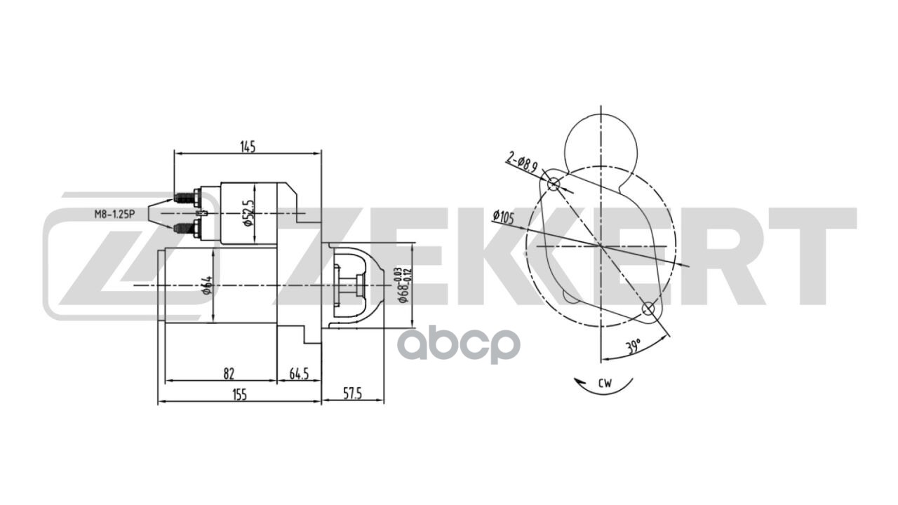 Стартер Opel Astra H  J 04-  Corsa D 06-  Vectra C 05-  Insignia A 08-  Zafira B 05-  Chevrolet Cruz Zekkert арт. an-1017