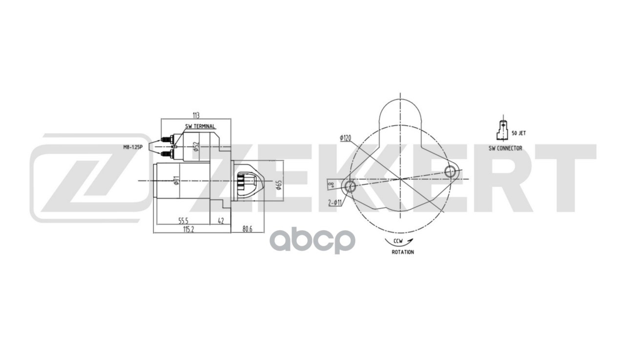 Стартер Subaru Impreza (GD  GR  GH  G3) 00-  Forester (SH_) 10- Zekkert арт. an-1063