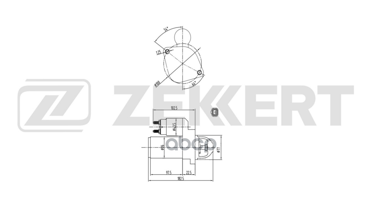 Стартер Hyundai Elantra V 11-  i40 11-  Veloster 11-  Kia Rio III 11-  Cerato II 09- Zekkert арт. an-1099