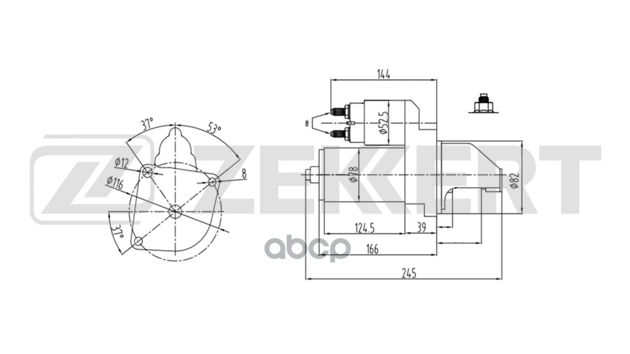 Стартер Peugeot Boxer 06-  Citroen Jumper 06-  Fiat Ducato (244_ 250_) 05- Zekkert арт. an-1109