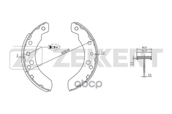 Колодки торм. бараб. задн. Ford Transit II III IV 85- Zekkert арт. bk-4001