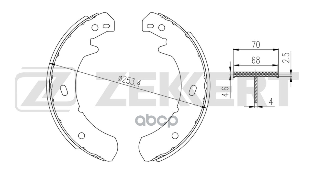 Колодки торм. бараб. задн. Land Rover Discovery I  II 89-  Range Rover I  II 89-  Defender 90-  Rove Zekkert арт. bk-4005