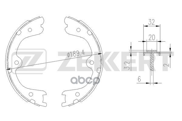 Колодки торм. бараб. задн.  стоян. торм. Infiniti QX70 13-  QX50 13- Zekkert арт. bk-4011