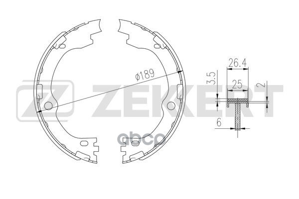 Колодки торм. бараб. задн.  стоян. торм. Kia Sorento III 15- Zekkert арт. bk-4014