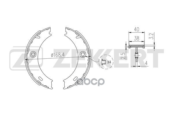 Колодки торм. бараб. задн.  стоян. торм. MB G-Class (W463) 97-  Sprinter 2-t (B901 B902) 97-  VW LT Zekkert арт. bk-4016