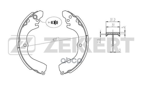 Колодки торм. бараб. задн. Mitsubishi Grandis I  II 00-  Outlander 03-  Pajero Pinin (H6/7) 99- Zekkert арт. bk-4032