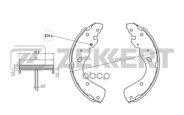 Колодки торм. бараб. задн. Ford Ranger II 99-  Mazda B-Serie III IV 99-  Mazda BT-50 06- Zekkert арт. bk-4050