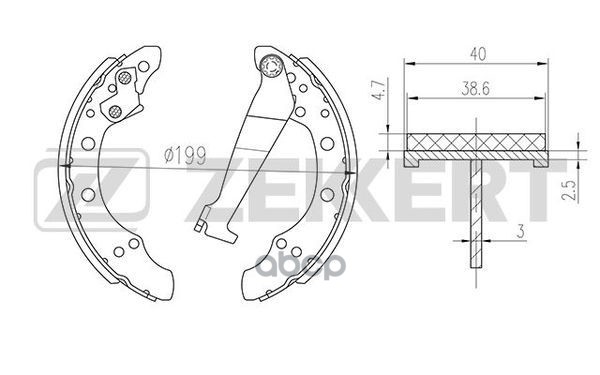 Колодки торм. бараб. задн. Audi 100 II 76-  80 III-IV 78-  90 II-III 84-  Chery Fengyun (A11) 09-  V Zekkert арт. bk-4075
