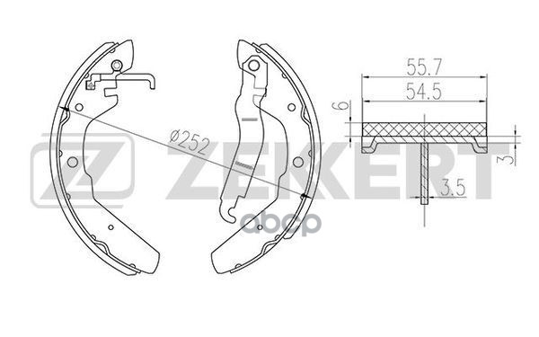 Колодки торм. бараб. задн. VW Transporter III 79- Zekkert арт. bk-4076