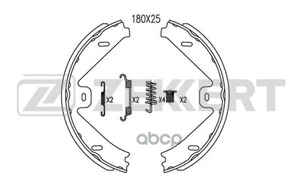 Колодки торм. бараб. задн.  стоян. торм. с уст. компл. MB C-Class (204) 12-  CLS (218) 11-  E-Class Zekkert арт. bk-4084
