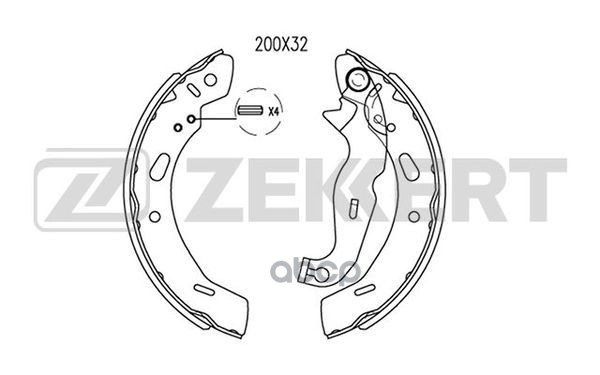 Колодки торм. бараб. задн. Ford Fiesta VI 08-  Mazda 2 III 07- (замена для BK-4132) Zekkert арт. bk-4095