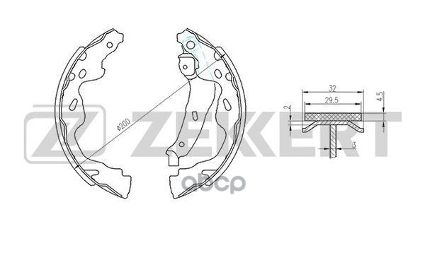 Колодки торм. бараб. задн. Opel Agila B 08-  Peugeot 107 05-  108 14-  Suzuki Swift (MZ EZ) 05-  Toy Zekkert арт. bk-4098
