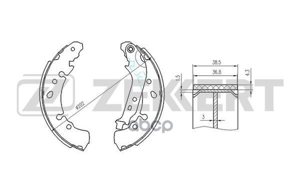 Колодки торм. бараб. задн. Daihatsu Charade 11-  Toyota Yaris (P90 P130) 05- Zekkert арт. bk-4115