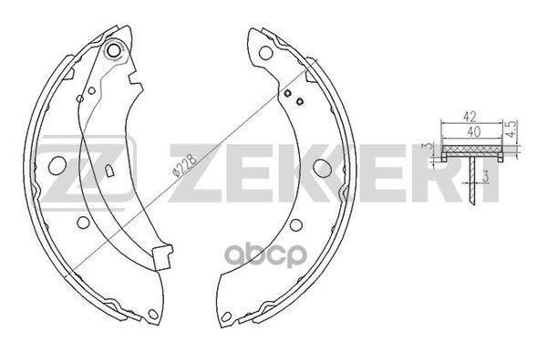 Колодки торм. бараб. задн. Chrysler PT Cruiser (PT_) 02- Zekkert арт. bk-4125