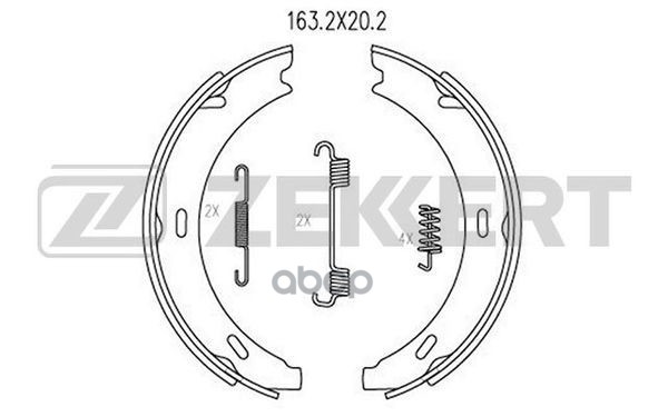 Колодки торм. бараб. задн.  стоян. торм.  с уст. компл. Chrysler Crossfire 03-  MB C-Class (203) 00- Zekkert арт. bk-4126