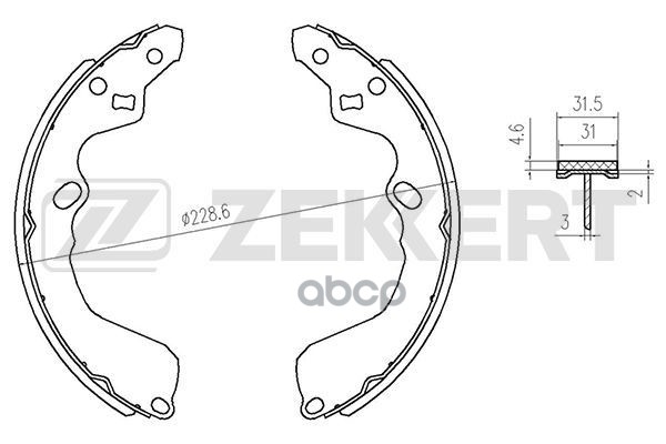 Колодки торм. бараб. задн. Mazda 626 IV 92-  Kia Carens I  II 00-  Clarus 96-  Ford USA Probe II 93- Zekkert арт. bk-4127