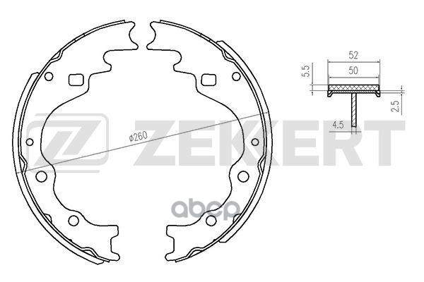 Колодки торм. бараб. задн. Kia K2500 03-  K2700 99-  Pregio 95-  Besta 92-  Mazda E-Serie E2000 83- Zekkert арт. bk-4129