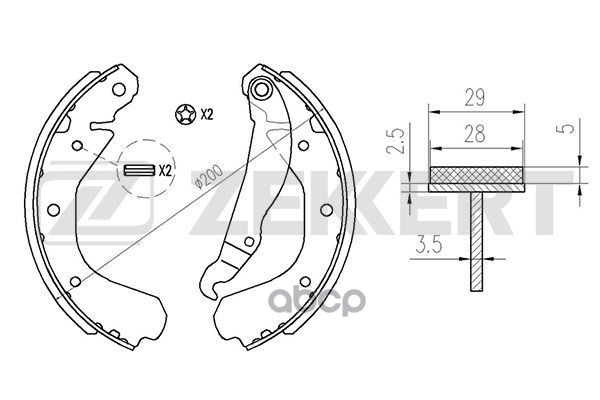 Колодки торм. бараб. задн. Opel Corsa B 93- Zekkert арт. bk-4130
