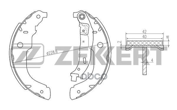 Колодки торм. бараб. задн. Citroen C3 II 09-  DS3 09-  207 SW 07-  207/207+ 06-  208 12- Zekkert арт. bk-4139