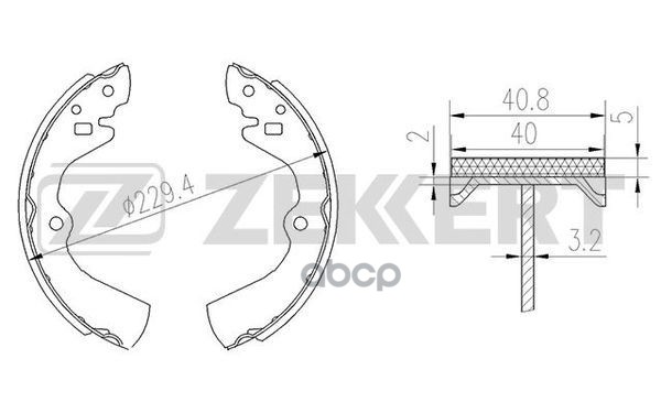 Колодки торм. бараб. задн. Hyundai Sonata II III 91-  Nissan Bluebird (T72 T12 U12) 86-  Sunny (N13 Zekkert арт. bk-4141