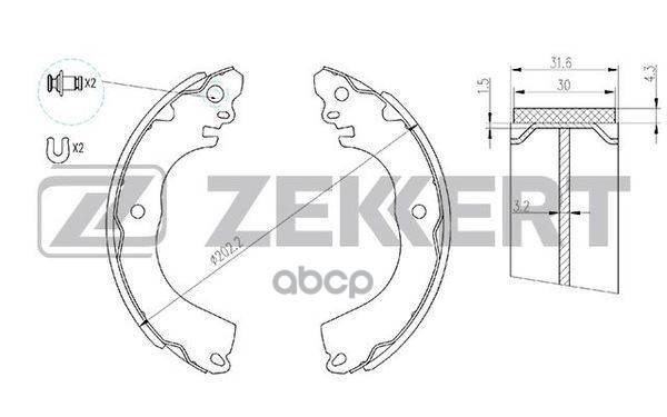 Колодки торм. бараб. задн. Citroen C-Zero 10-  Mitsubishi i 06-  Nissan Tiida (SC11X) 07- Zekkert арт. bk-4144
