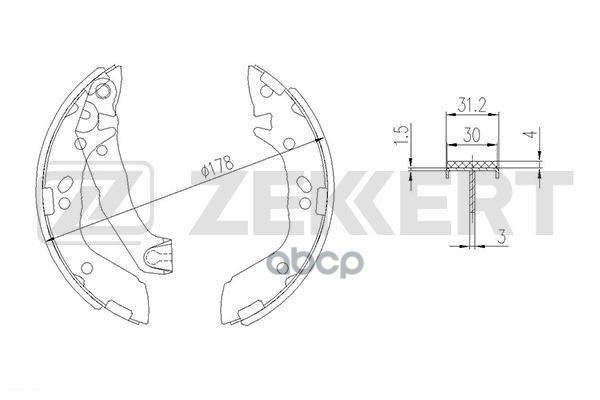 Колодки торм. бараб. задн. Hyundai Atos 98- Zekkert арт. bk-4156