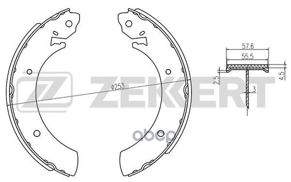 Колодки торм. бараб. задн. Hyundai H100 93-  Sonata III 93-  MB 100 (631) 88-  Renault Master 80-  S Zekkert арт. bk-4157