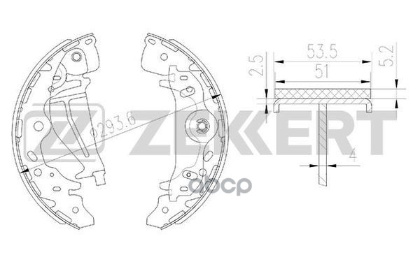 Колодки торм. бараб. задн. Hyundai H-1/Starex 01-  H-1 Cargo 08-  H-1 Travel 08- Zekkert арт. bk-4159
