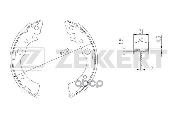 Колодки торм. бараб. задн. Honda Civic V  VI 91-  CRX III 92- Zekkert арт. bk-4161