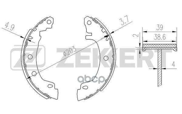 Колодки торм. бараб. задн. Renault Megane 96- Zekkert арт. bk-4163